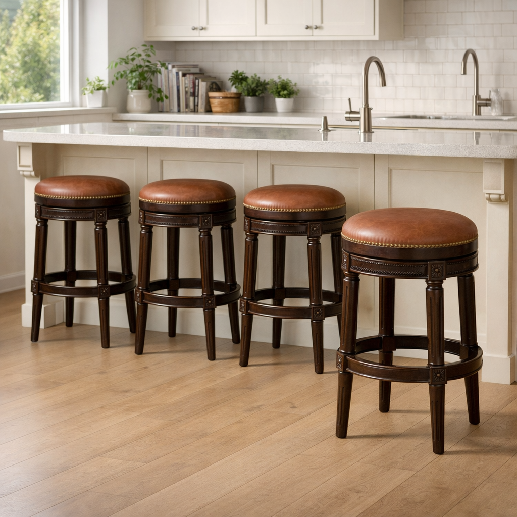 Backless Chapman Swivel Barstool in Caramel