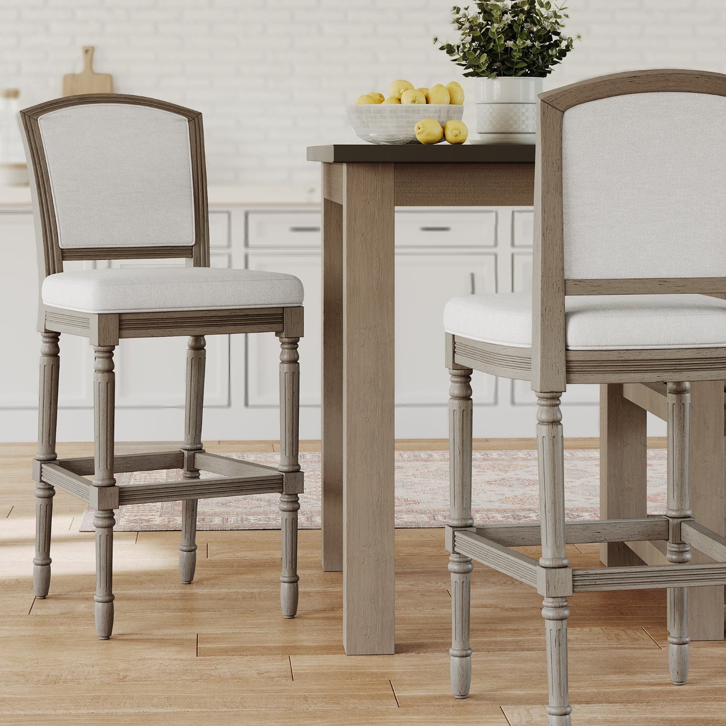 Charleston Stool In Natural Gray
