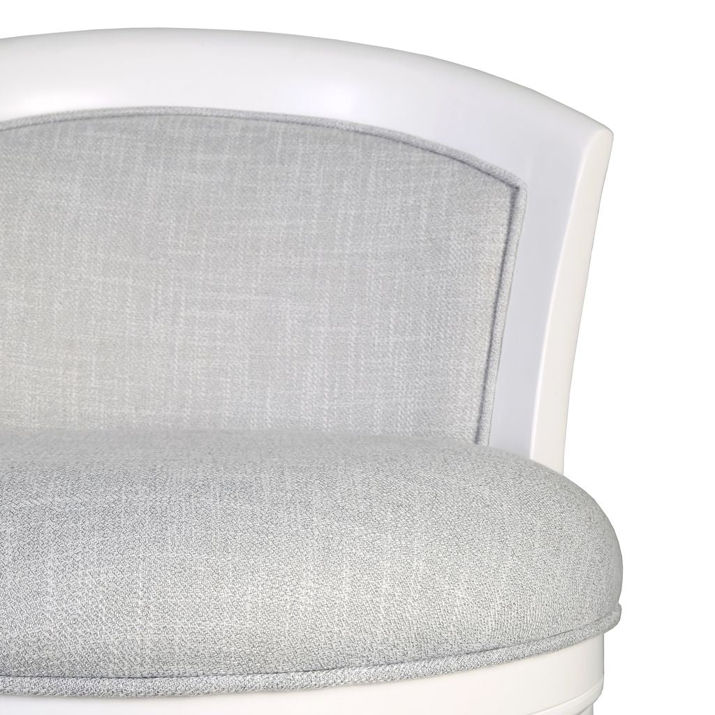 Emily Swivel Stool in White & Light Grey