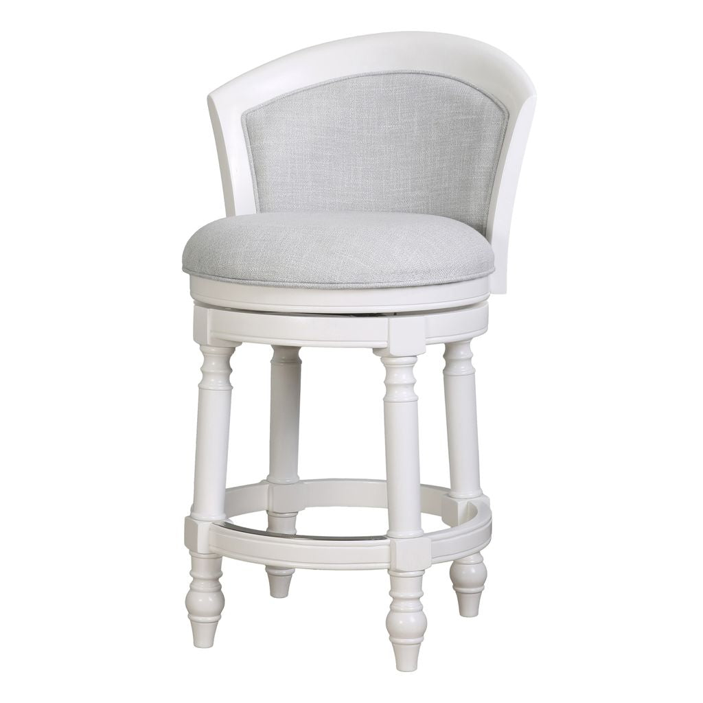 Emily Swivel Stool in White & Light Grey