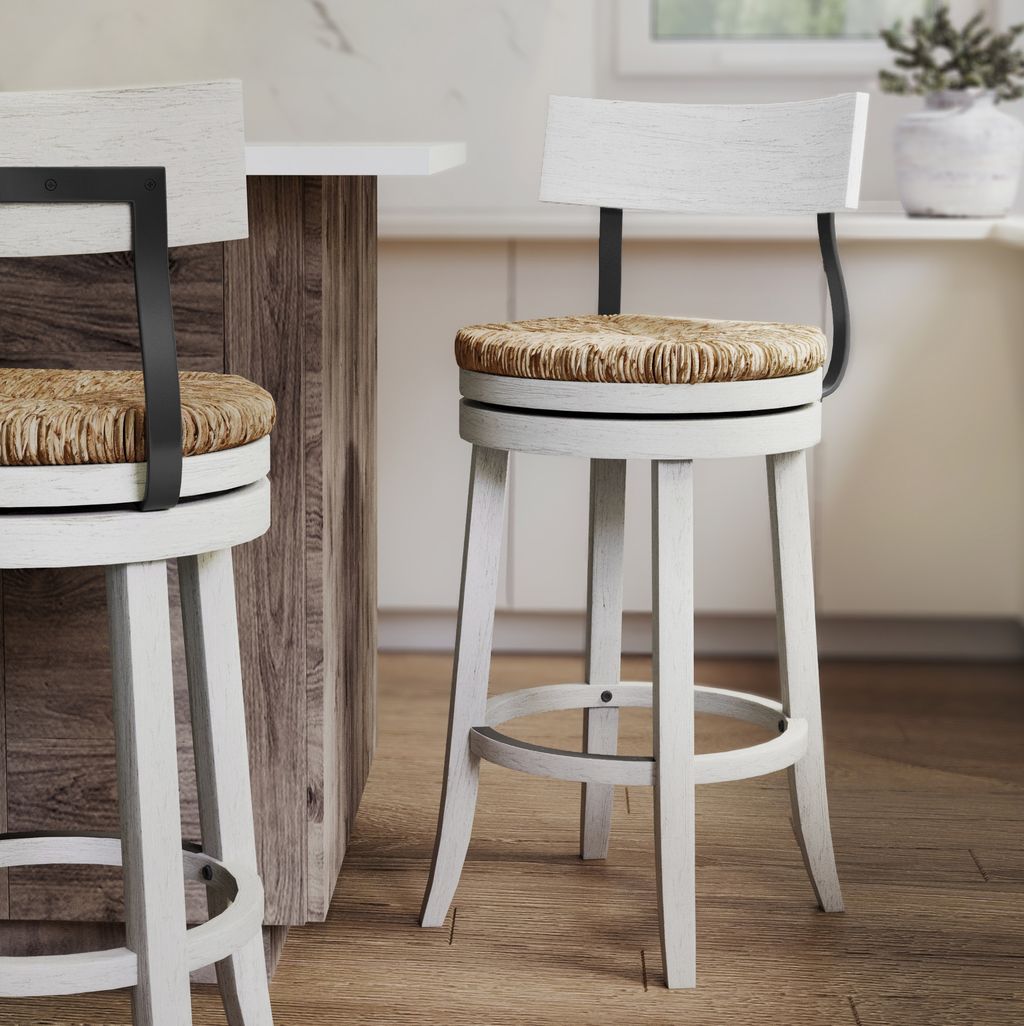 Farmhouse with Seagrass Seat in Reclaimed White