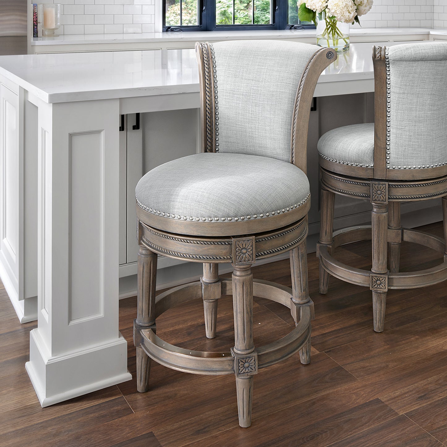 Chapman Swivel Barstool in Weathered Grey