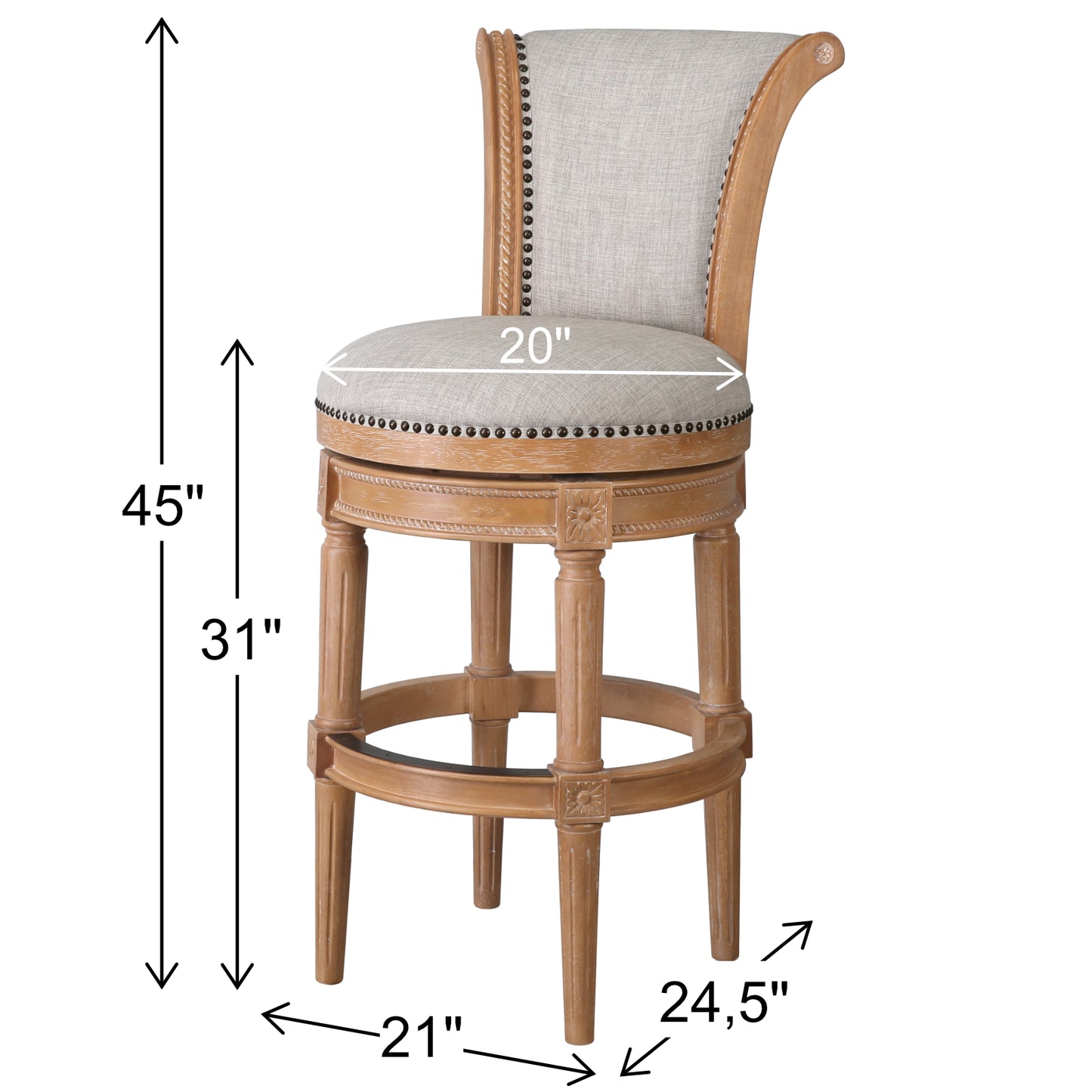 Chapman Swivel Barstool in Weathered Oak