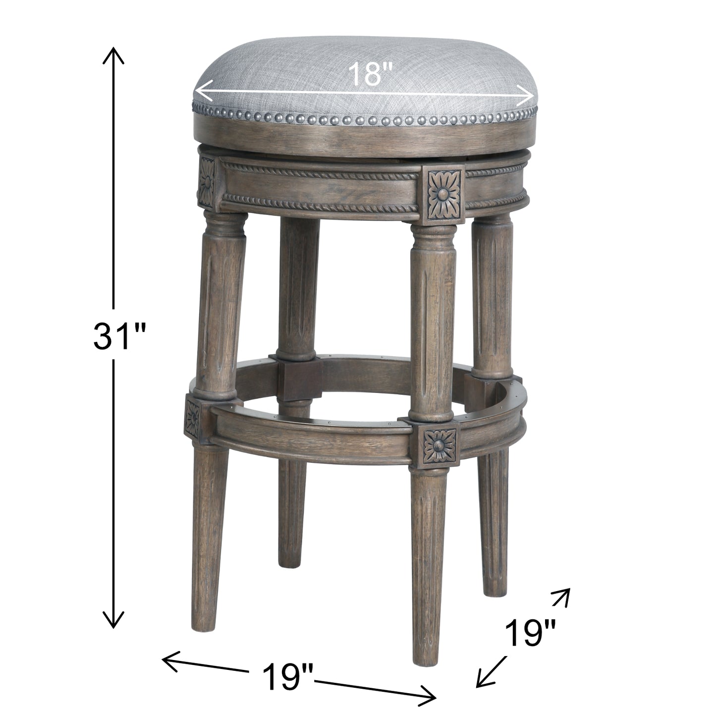 Backless Chapman Barstool in Grey