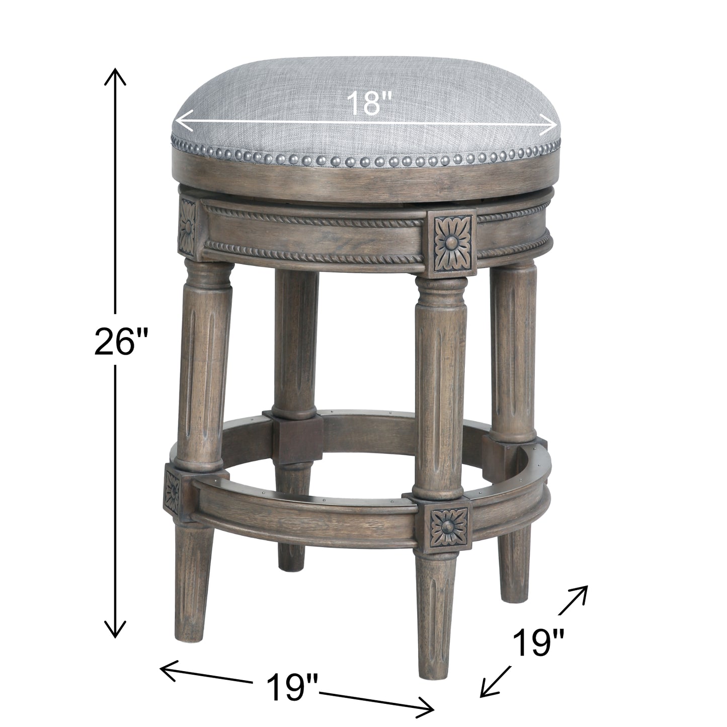 Backless Chapman Barstool in Grey