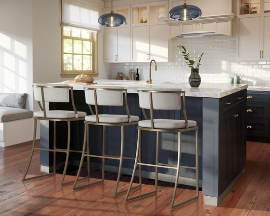 Mina Metal & Upholstered Barstool