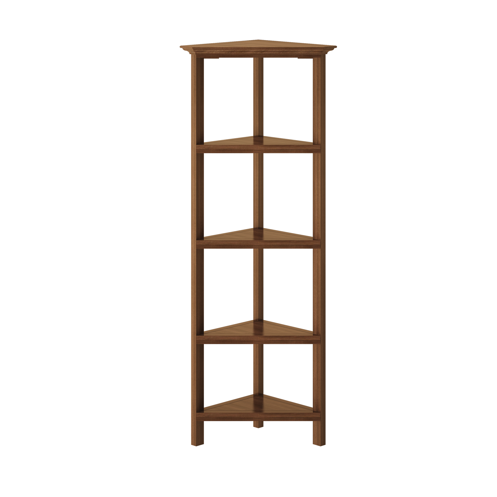 4-Tier Corner Wooden Bookcase - New Ridge Home