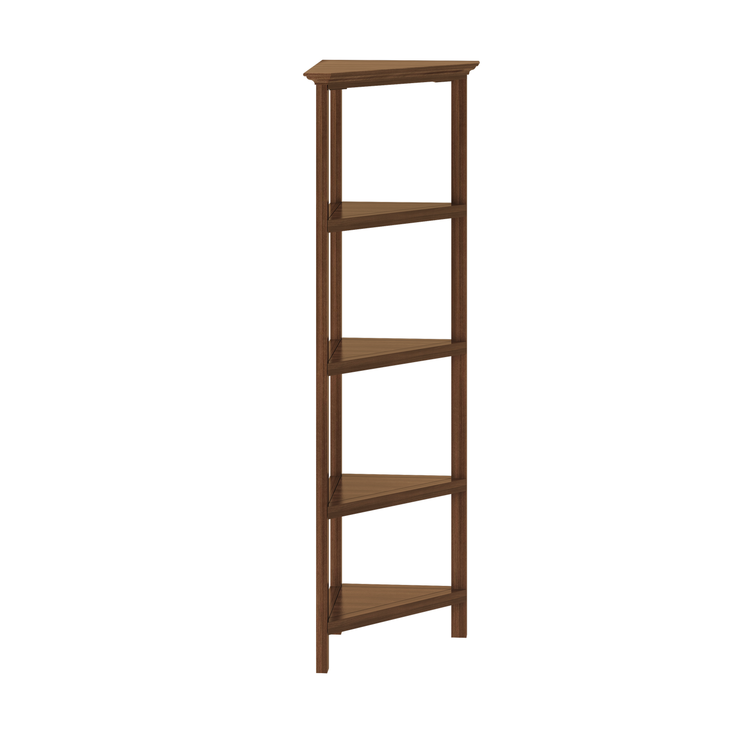 4-Tier Corner Wooden Bookcase - New Ridge Home