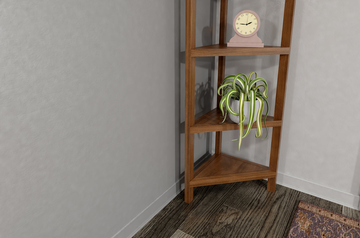 4-Tier Corner Wooden Bookcase - New Ridge Home