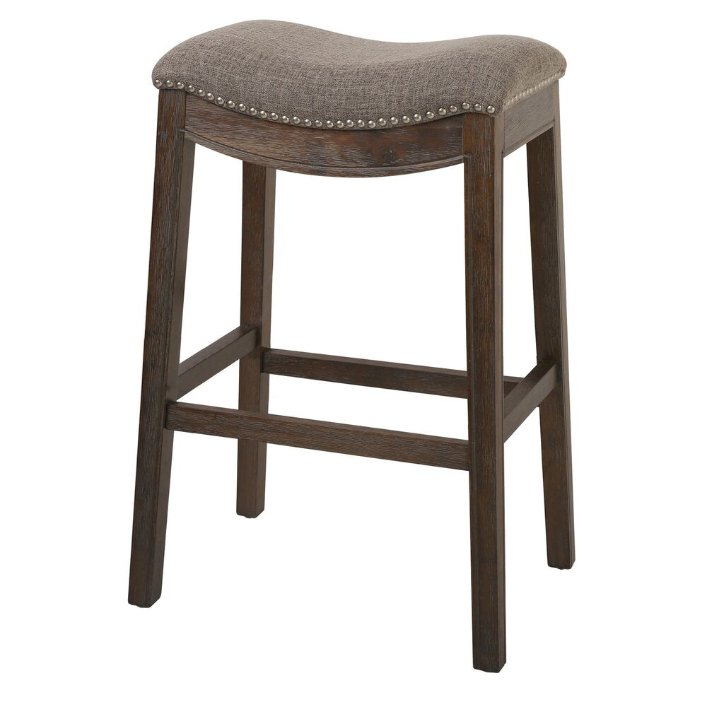 Saddle Style Stool with Cobble Fabric - New Ridge Home