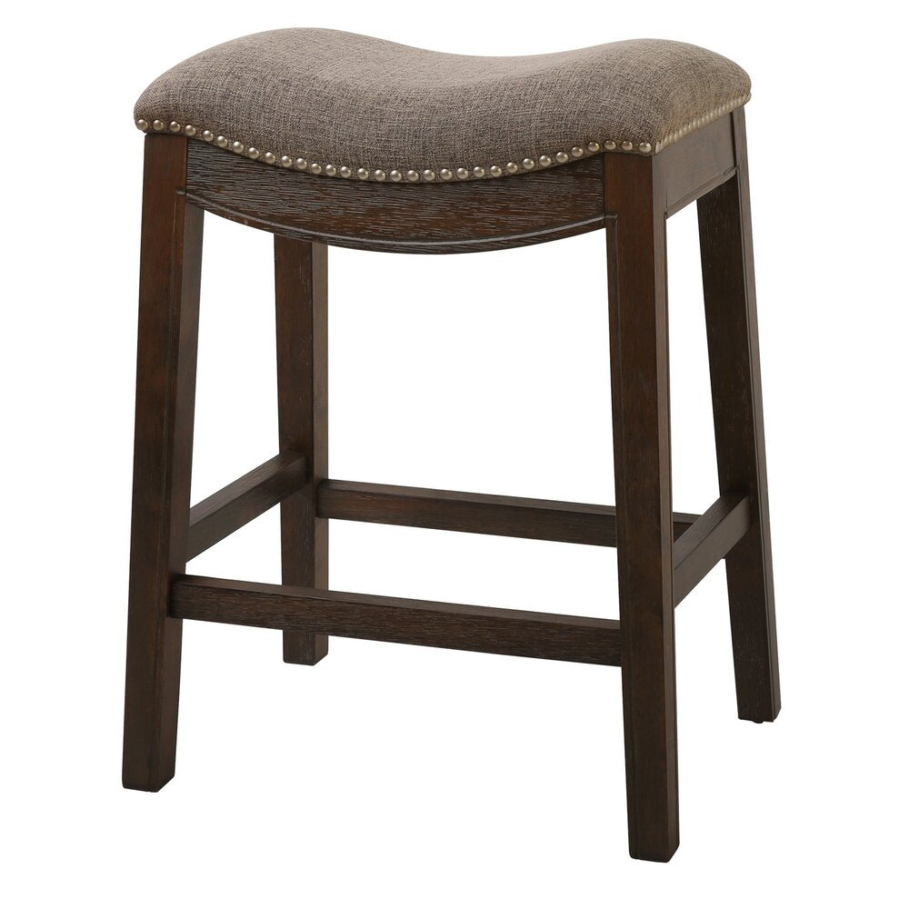 Saddle Style Stool with Cobble Fabric - New Ridge Home