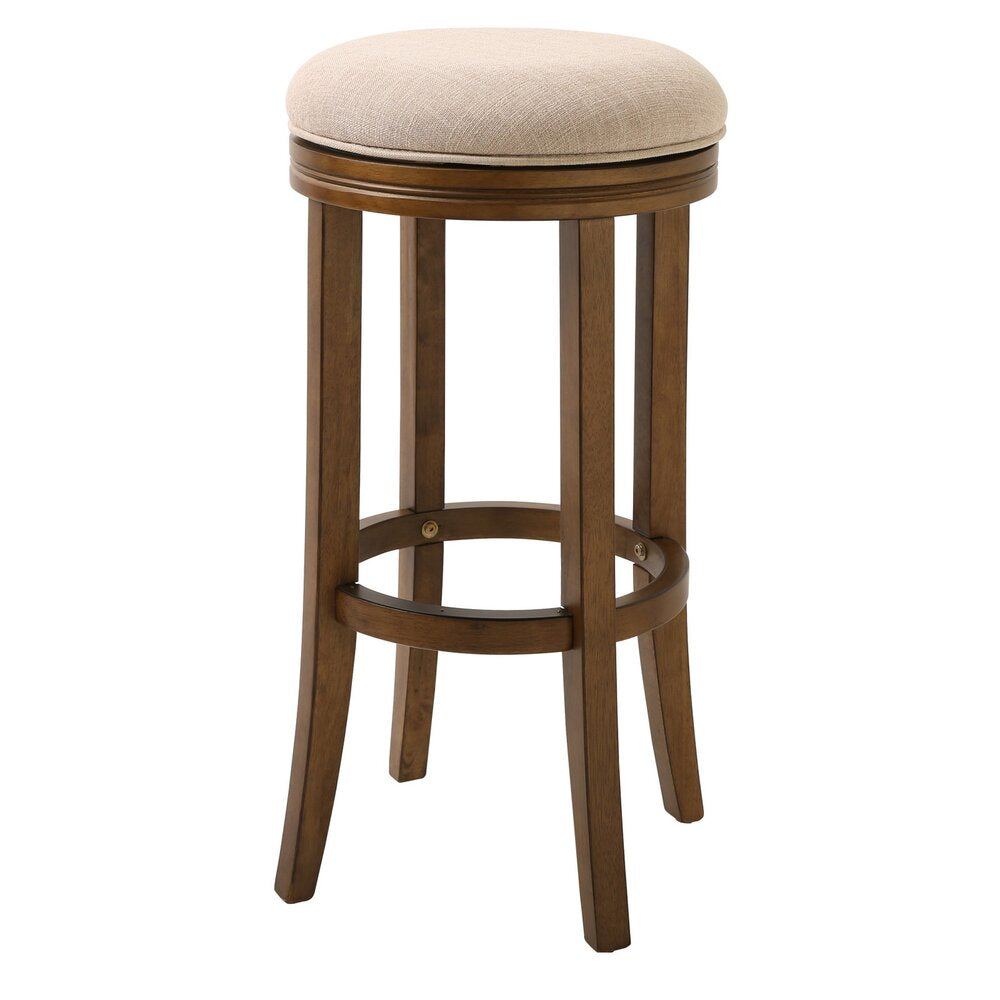 Victoria Swivel Stool with Cream Fabric and Honeysuckle Finish - New Ridge Home