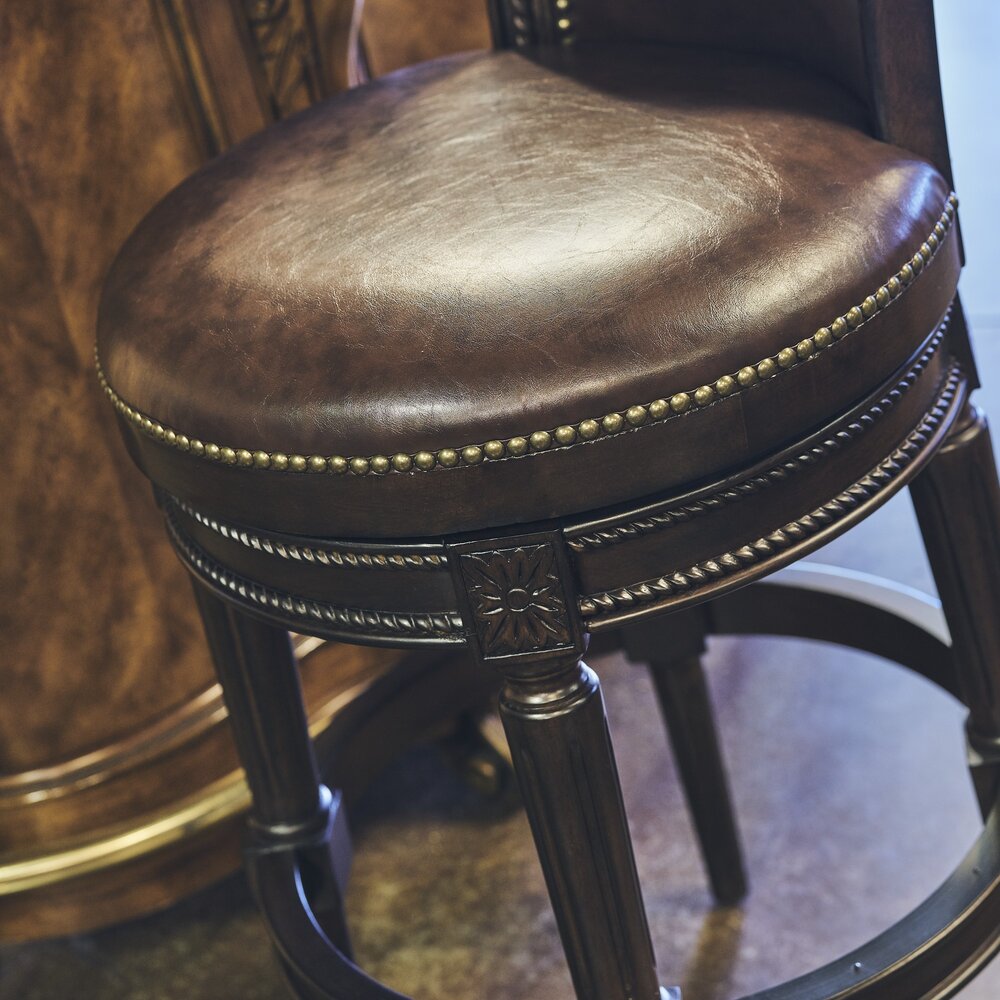 Chapman Swivel Barstool in Distressed Walnut - New Ridge Home