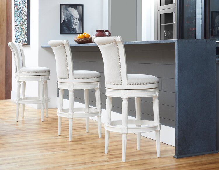 Chapman Swivel Barstool in Alabaster White - New Ridge Home