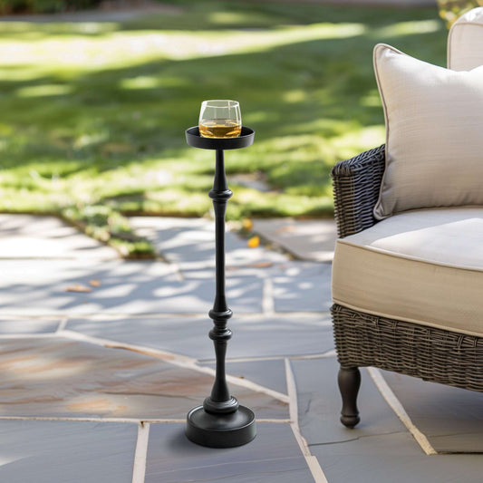 Set of 2 - Outdoor Martini Side Table in Black