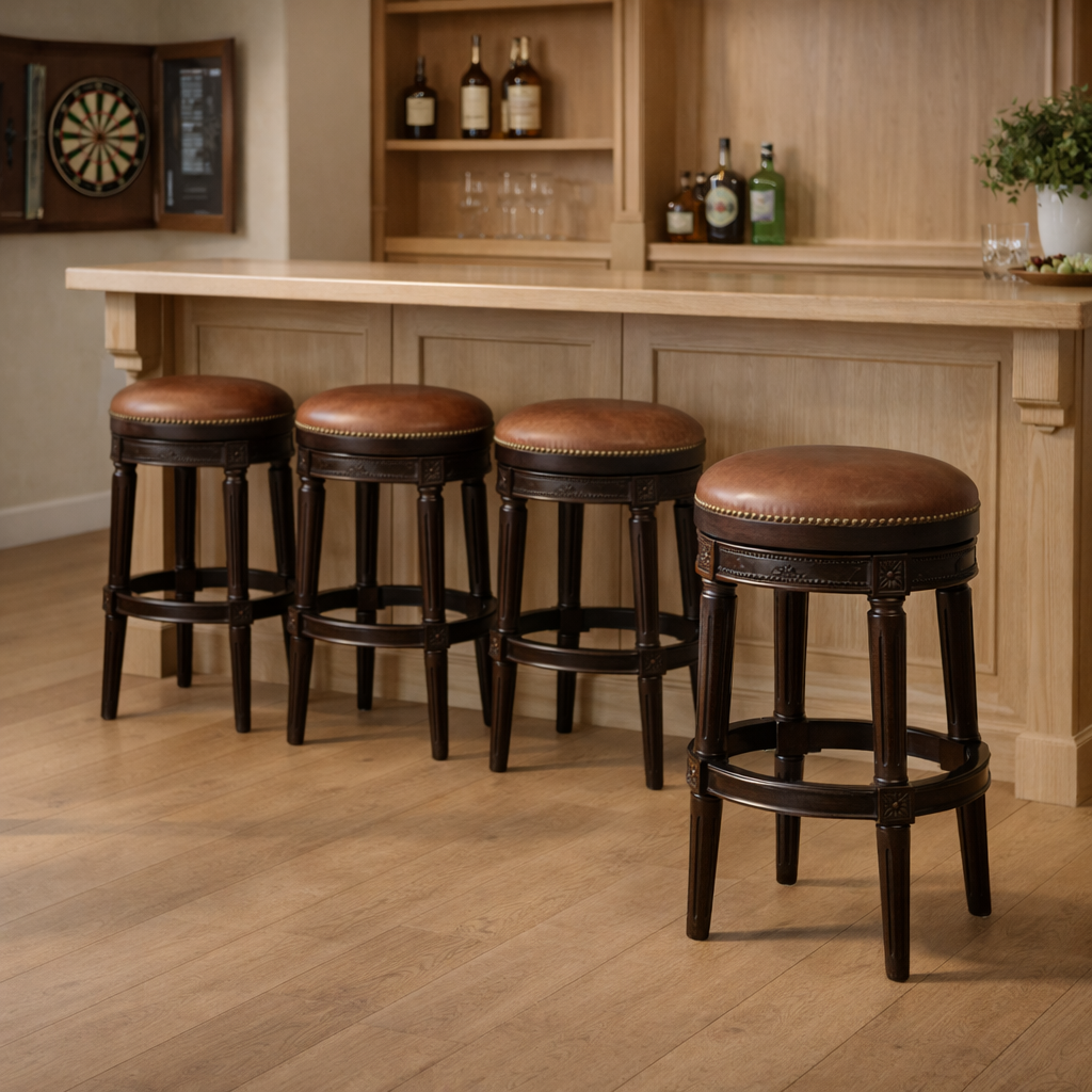 Backless Chapman Swivel Barstool in Caramel