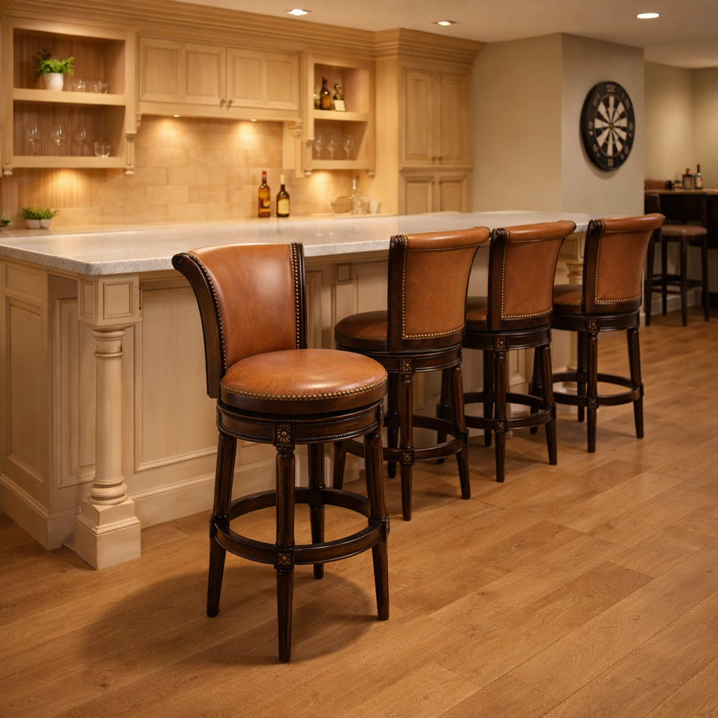Chapman Swivel Barstool in Caramel