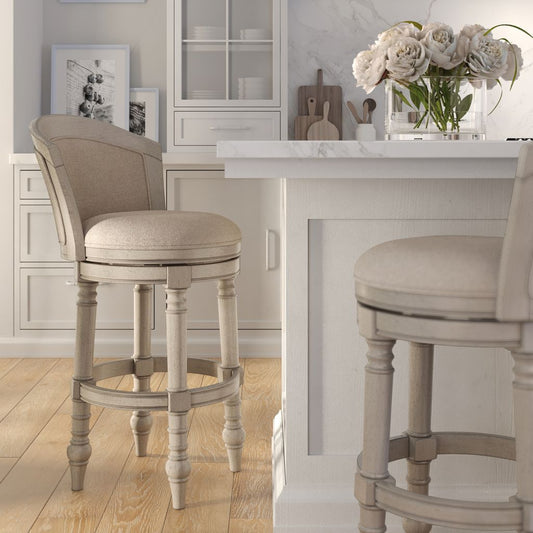 Emily Swivel Stool in Uptown Grey & Beige