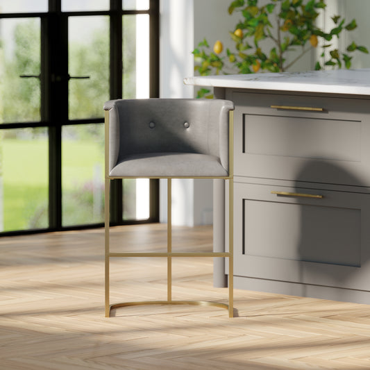 Manhattan Bar Stool Grey PU