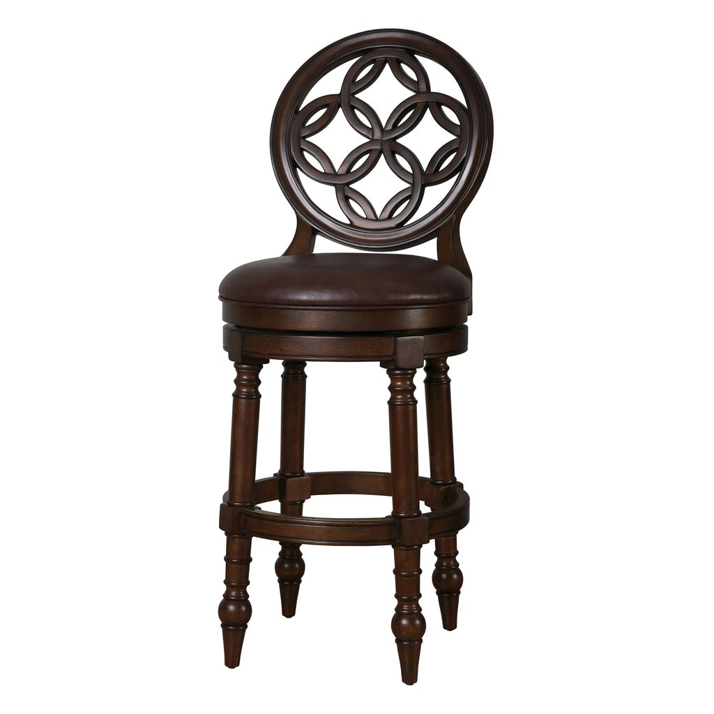 Tiffany Swivel Stool In Distressed Walnut