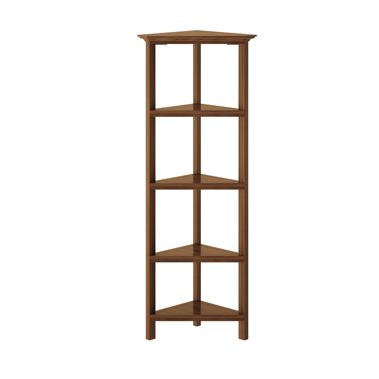 4-Tier Corner Wooden Bookcase - New Ridge Home
