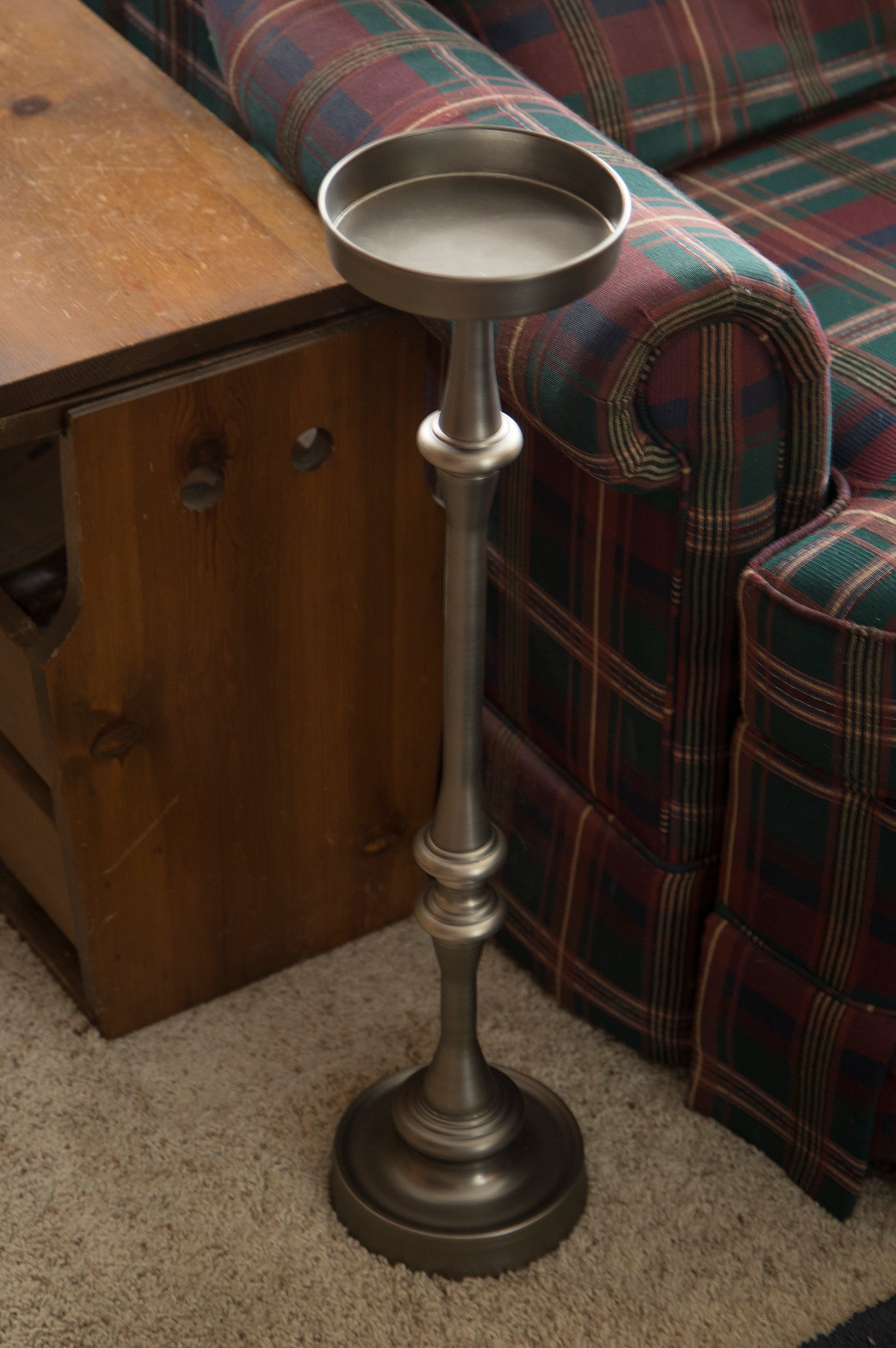 Set of 2 Martini Side Table in Brushed Silver Finish New Ridge