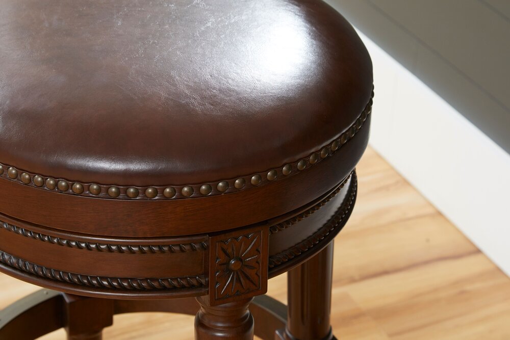 Distressed walnut online bar stool