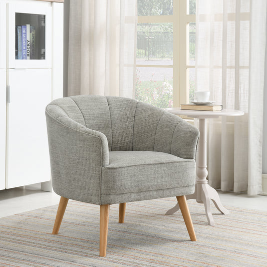 Chenille Cindy Accent Side Chair in Stone - New Ridge Home